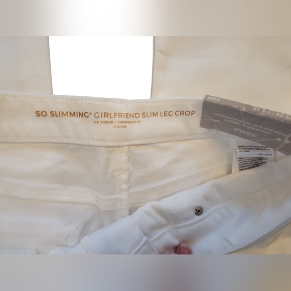 Chico So Slimming Girlfriend Slim Leg Crop White 4R Demure Classic Office Work - Picture 2 of 4
